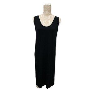 Noblu Women's Black Sleeveless  Dress Boho Lagenlook Spa Medium Large